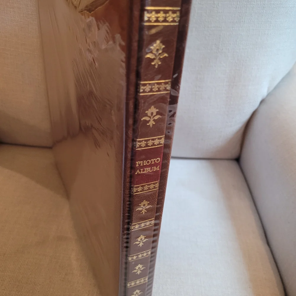 Brown Photo Album with Gold Accents